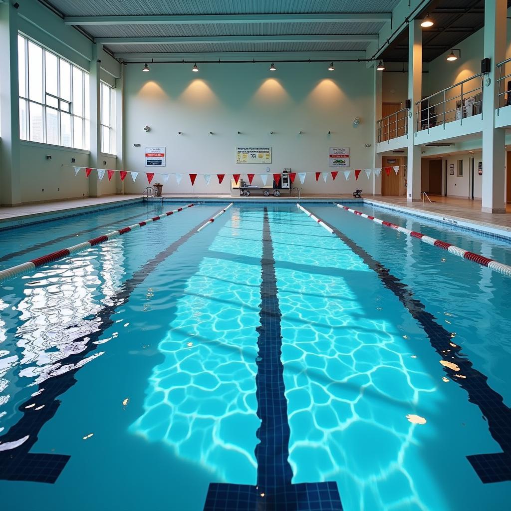 Modern swimming pool facility with professional equipment