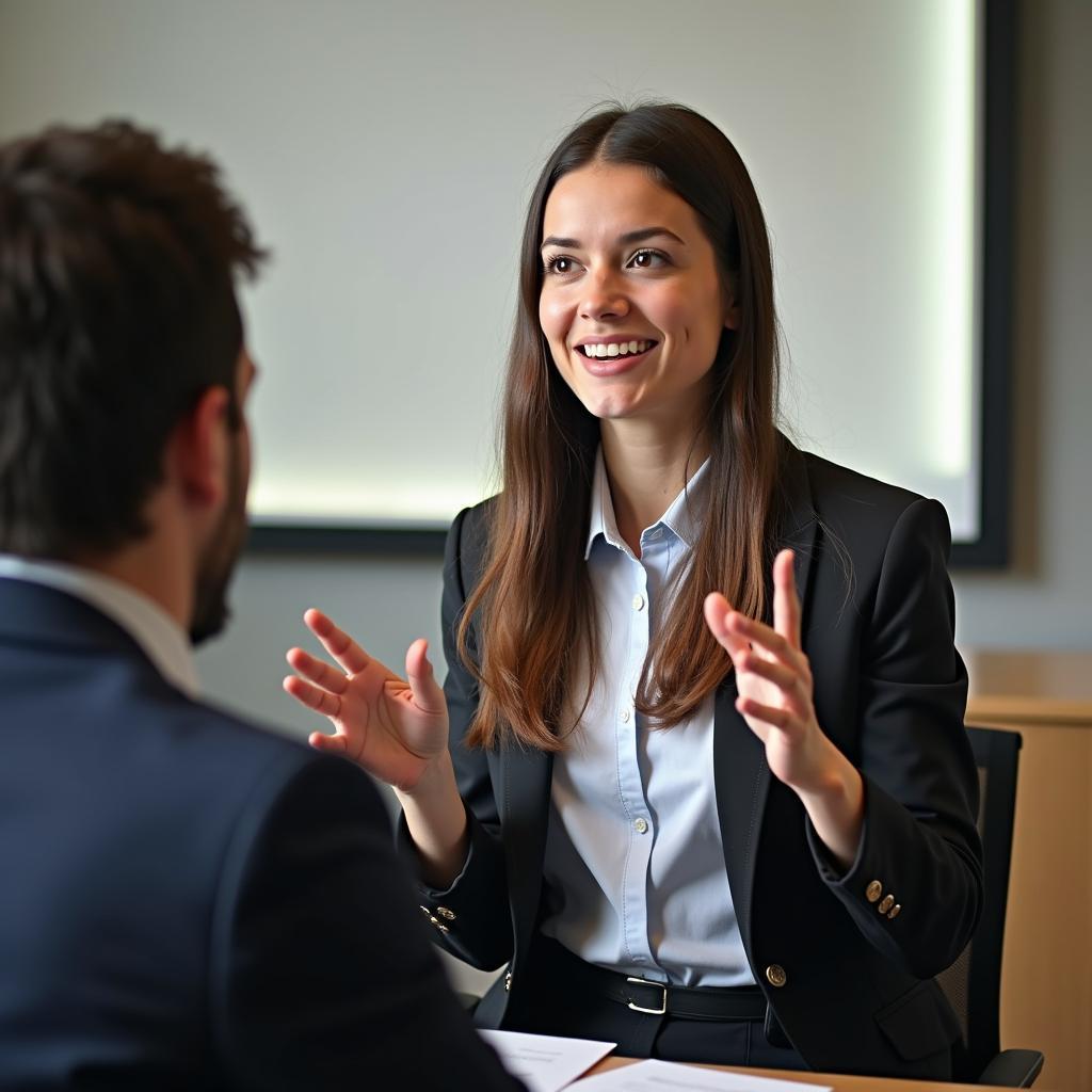 IELTS candidate explaining teaching experience during speaking test