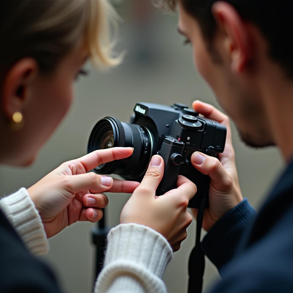 Teaching photography skills with hands-on demonstration