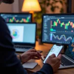 Professional using digital tools for time management