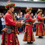 Tourism's dual impact on cultural preservation showing traditional dancers performing for tourists