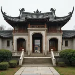 Traditional and modern cultural elements combining in contemporary society