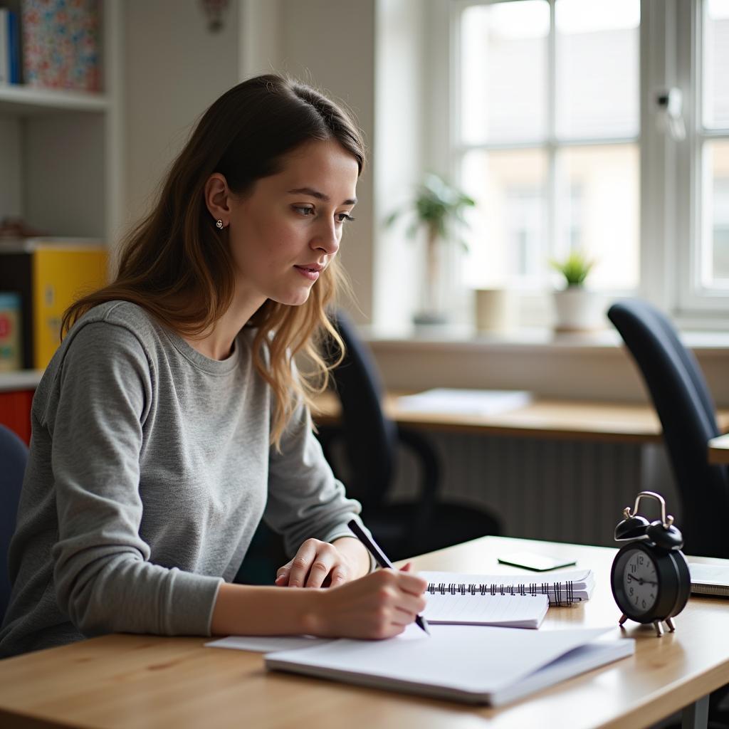 IELTS candidate preparing for speaking test about unexpected compliments