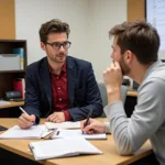 IELTS candidate preparing for speaking test about unexpected help