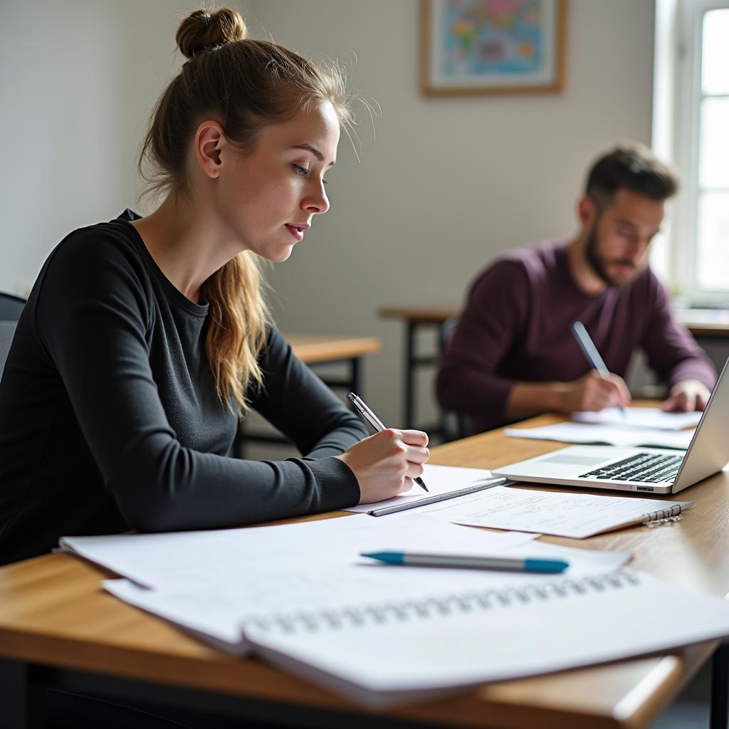IELTS candidate preparing for speaking test about unexpected problems