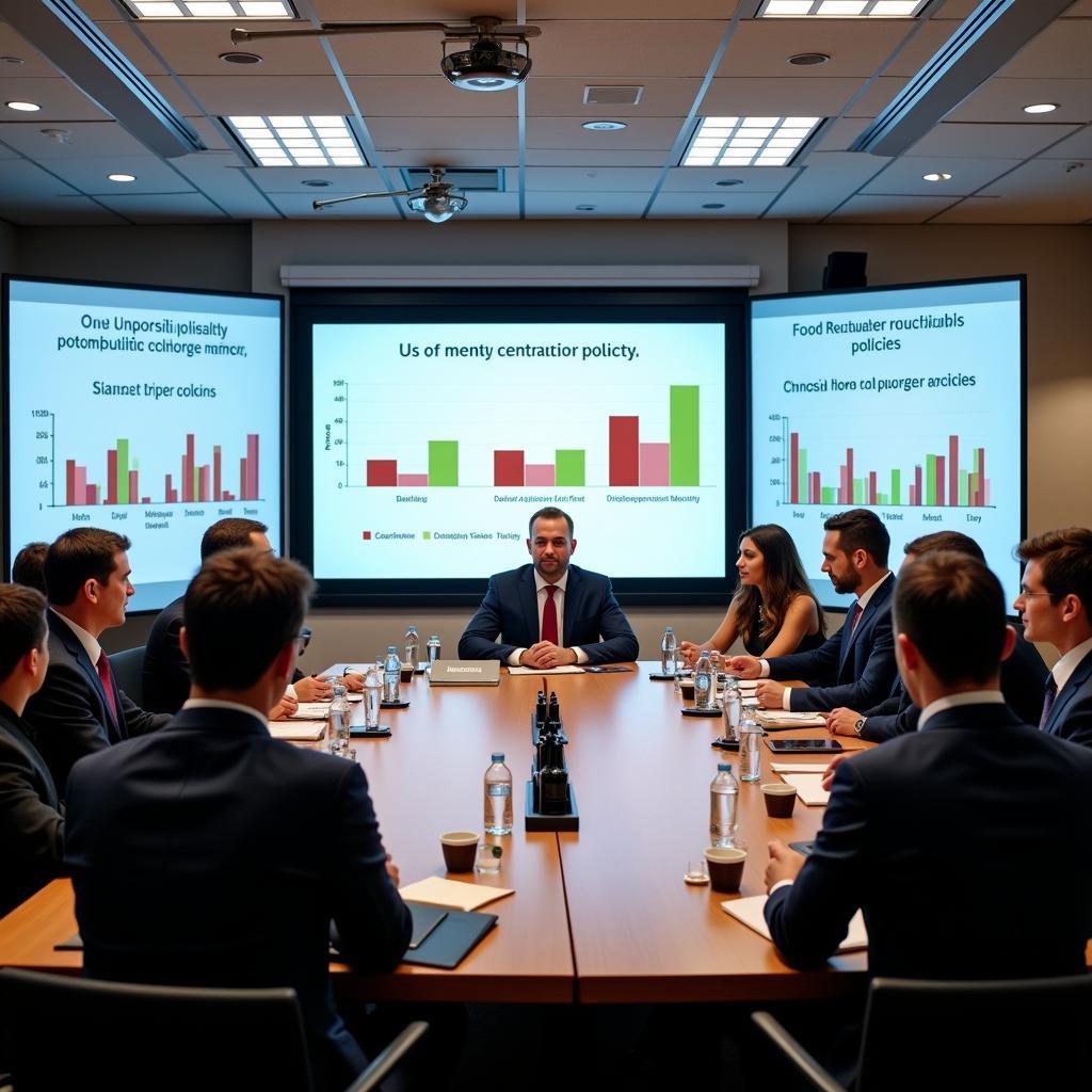 Government officials discussing unhealthy food tax policies