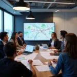 Urban planners discussing public transportation development strategies