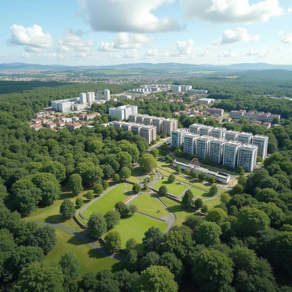 Urban sprawl causing destruction of natural ecosystems and wildlife habitats