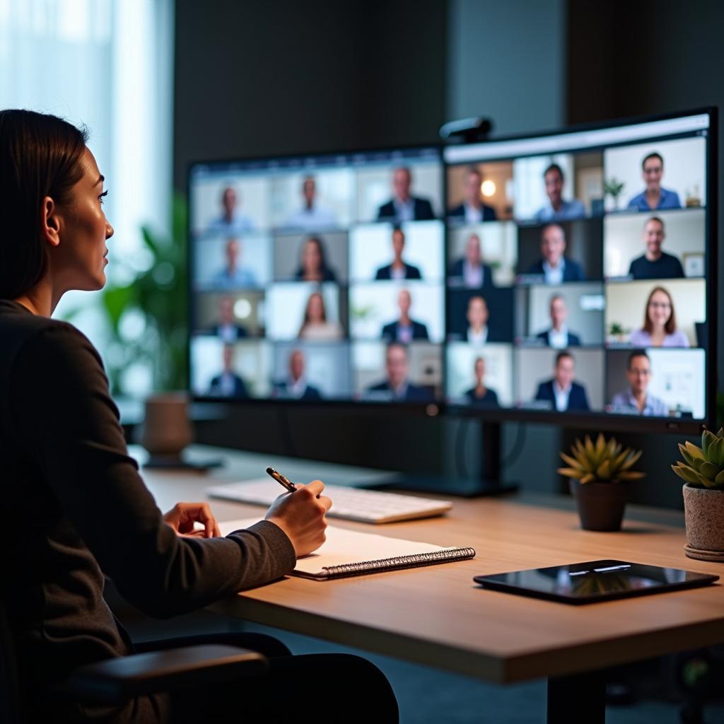 Professional Participating in Virtual Conference