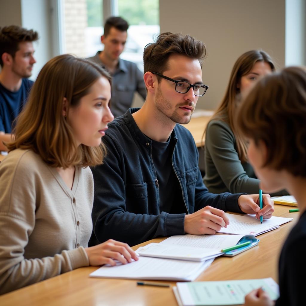 Student using advanced vocabulary during IELTS speaking practice