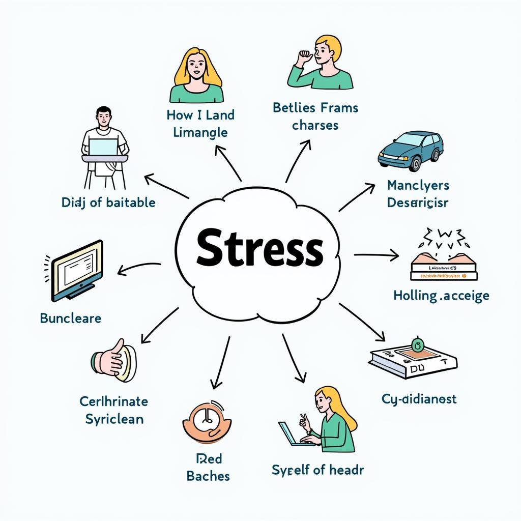 Key vocabulary and phrases for discussing stress in IELTS speaking