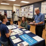 Voter education campaign showing information sessions and educational materials