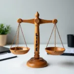 Work life balance concept showing scales with career and personal life
