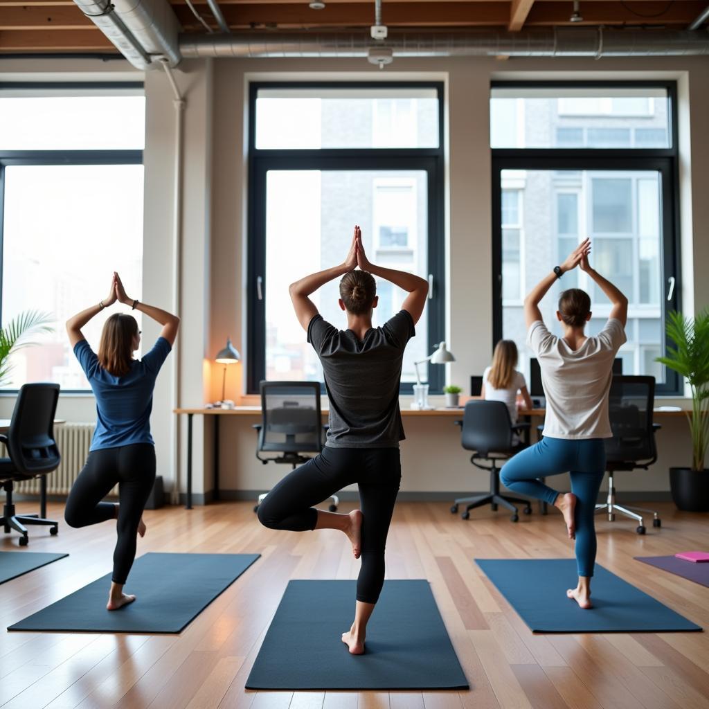 Corporate wellness programs featuring group exercise sessions improve employee health