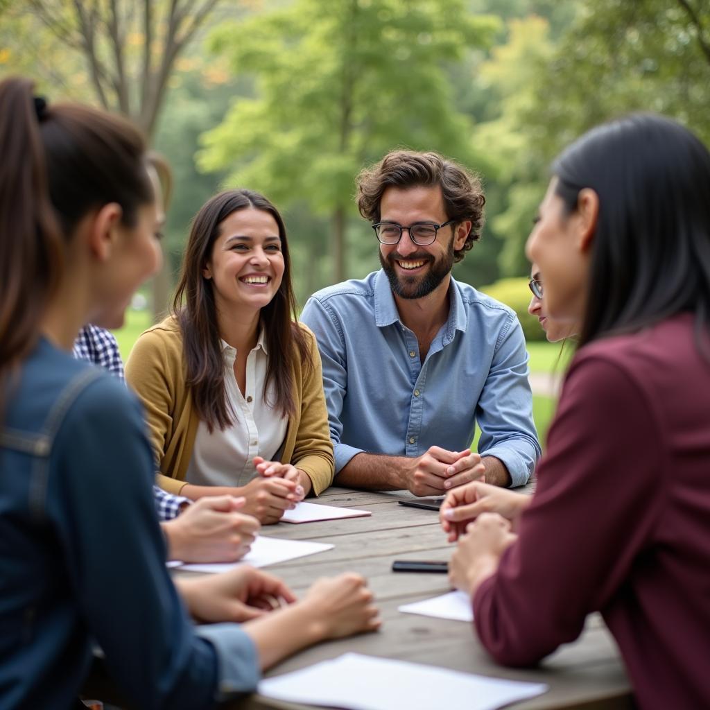 Colleagues participating in team-building activities during leisure time