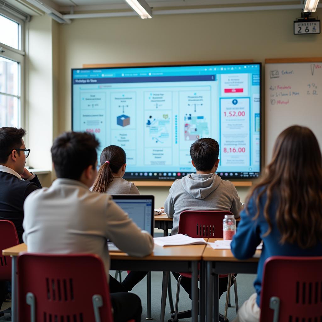 Teenagers learning about political systems and voting process