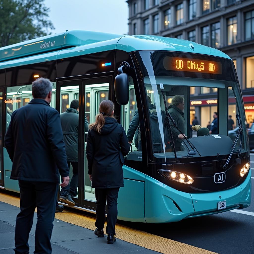 AI-powered autonomous bus system with advanced safety features