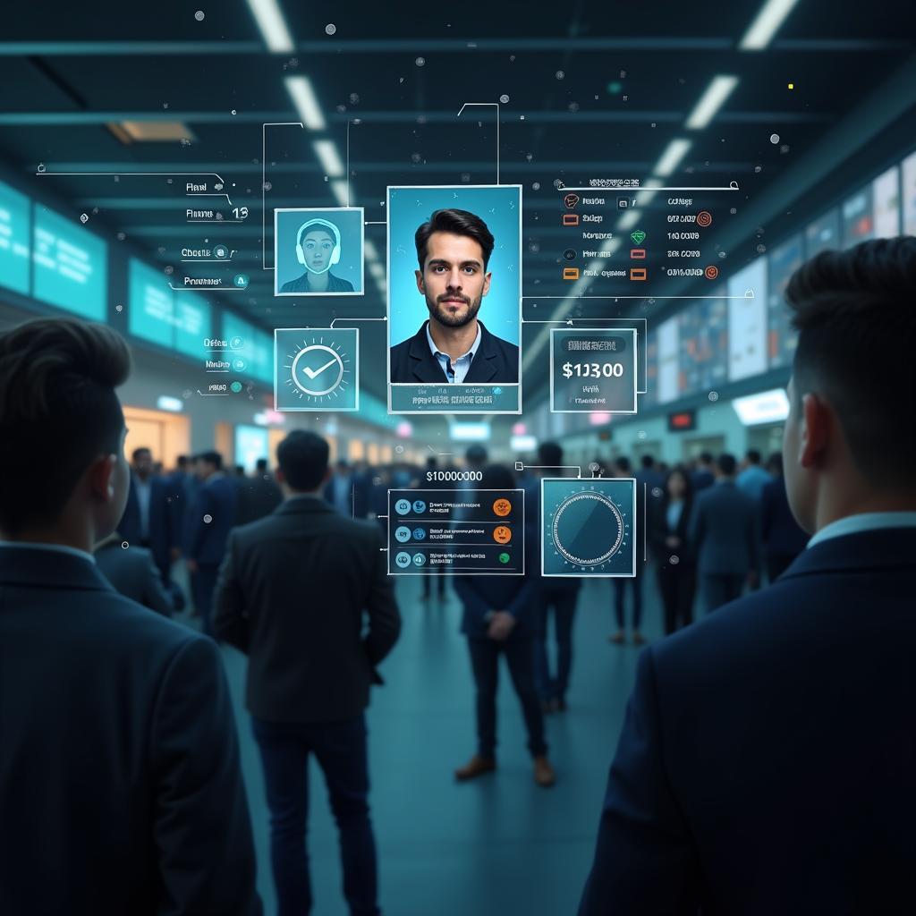 AI facial recognition technology in action