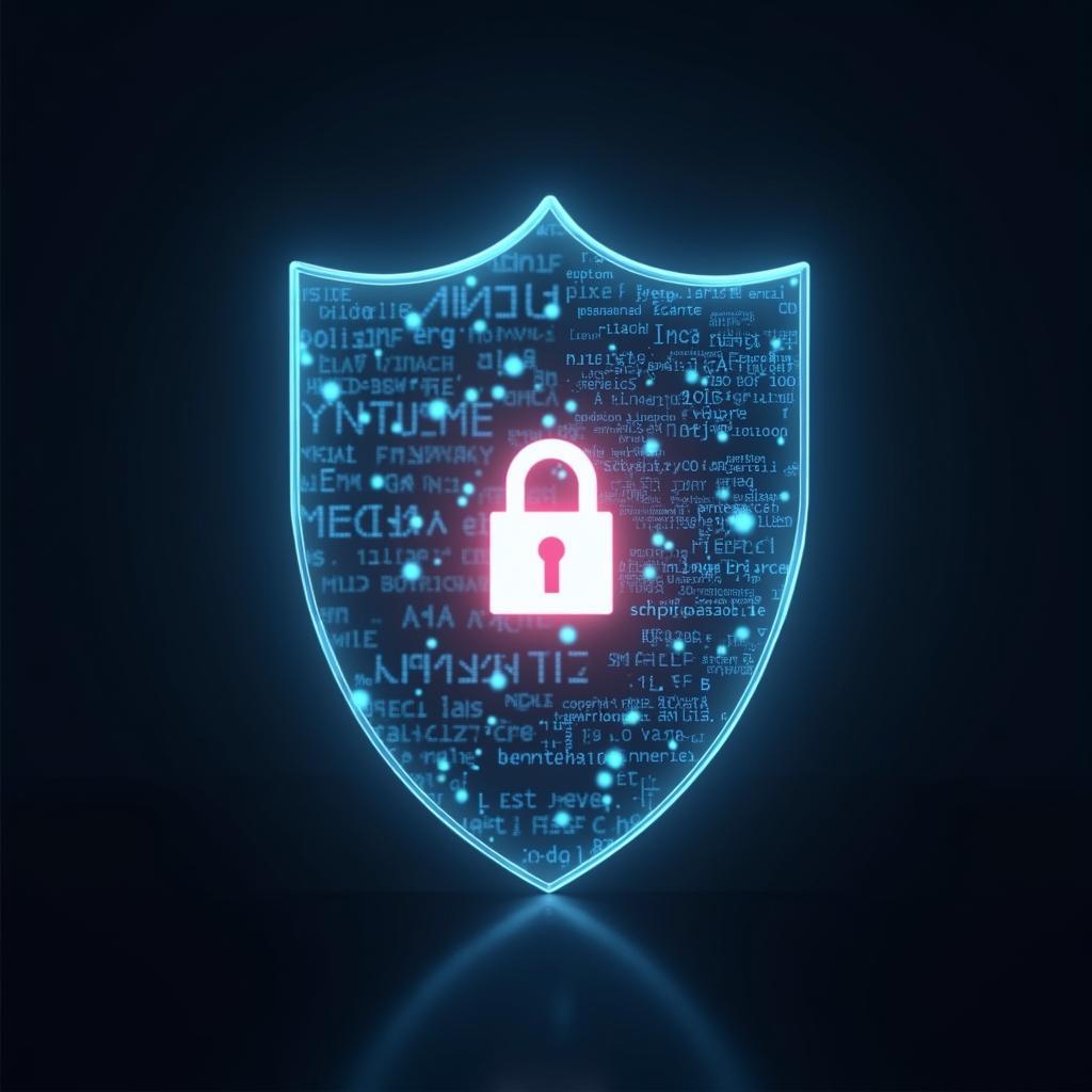 Symbolic AI healthcare ethics: data privacy, security concerns visualized with lock over medical data.