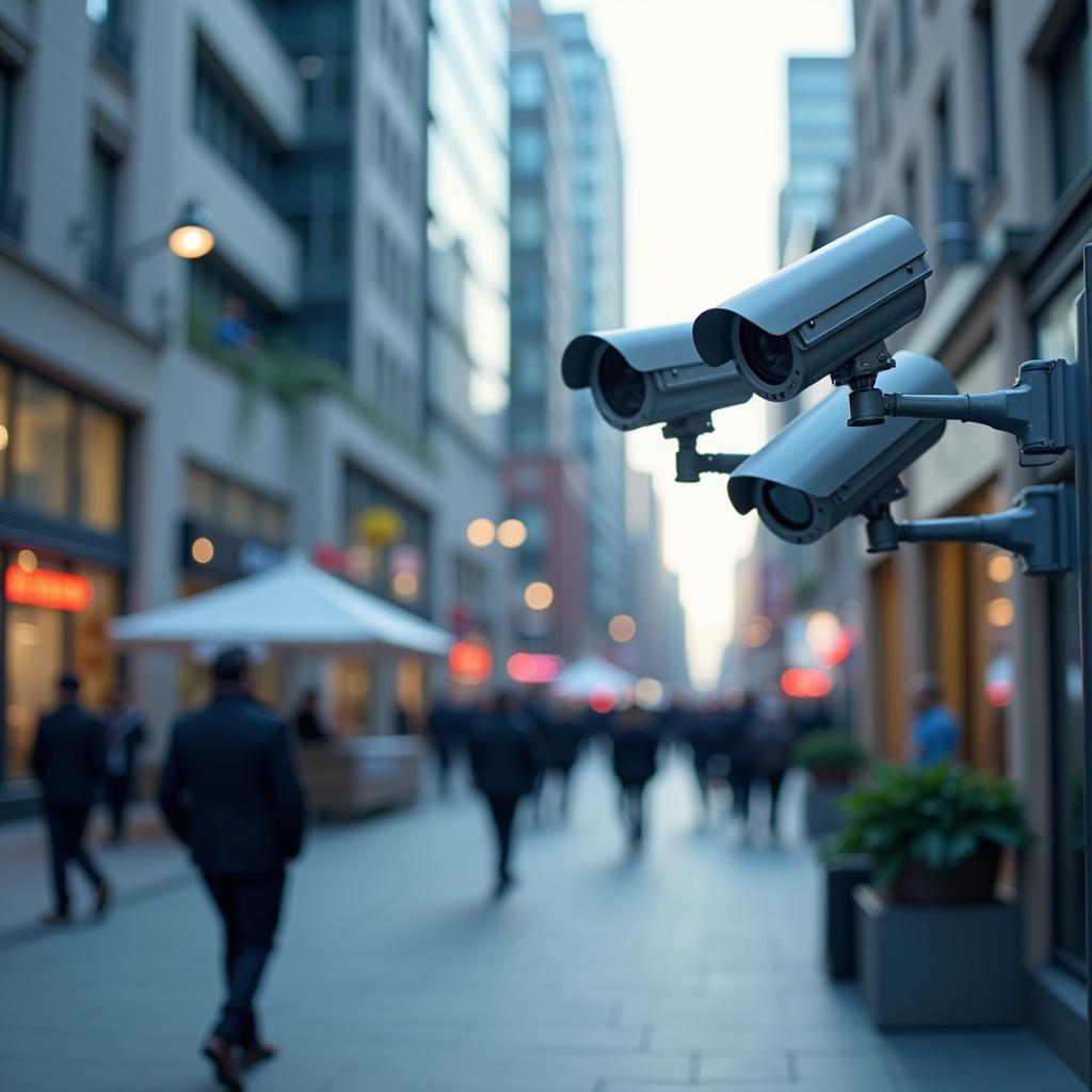 AI-powered CCTV surveillance systems monitoring public spaces to enhance safety and deter criminal activities effectively.