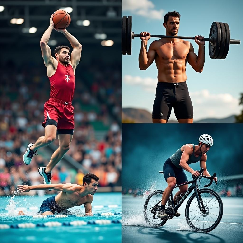 Athletes engaging in various high-intensity sports demonstrating the application of anaerobic endurance