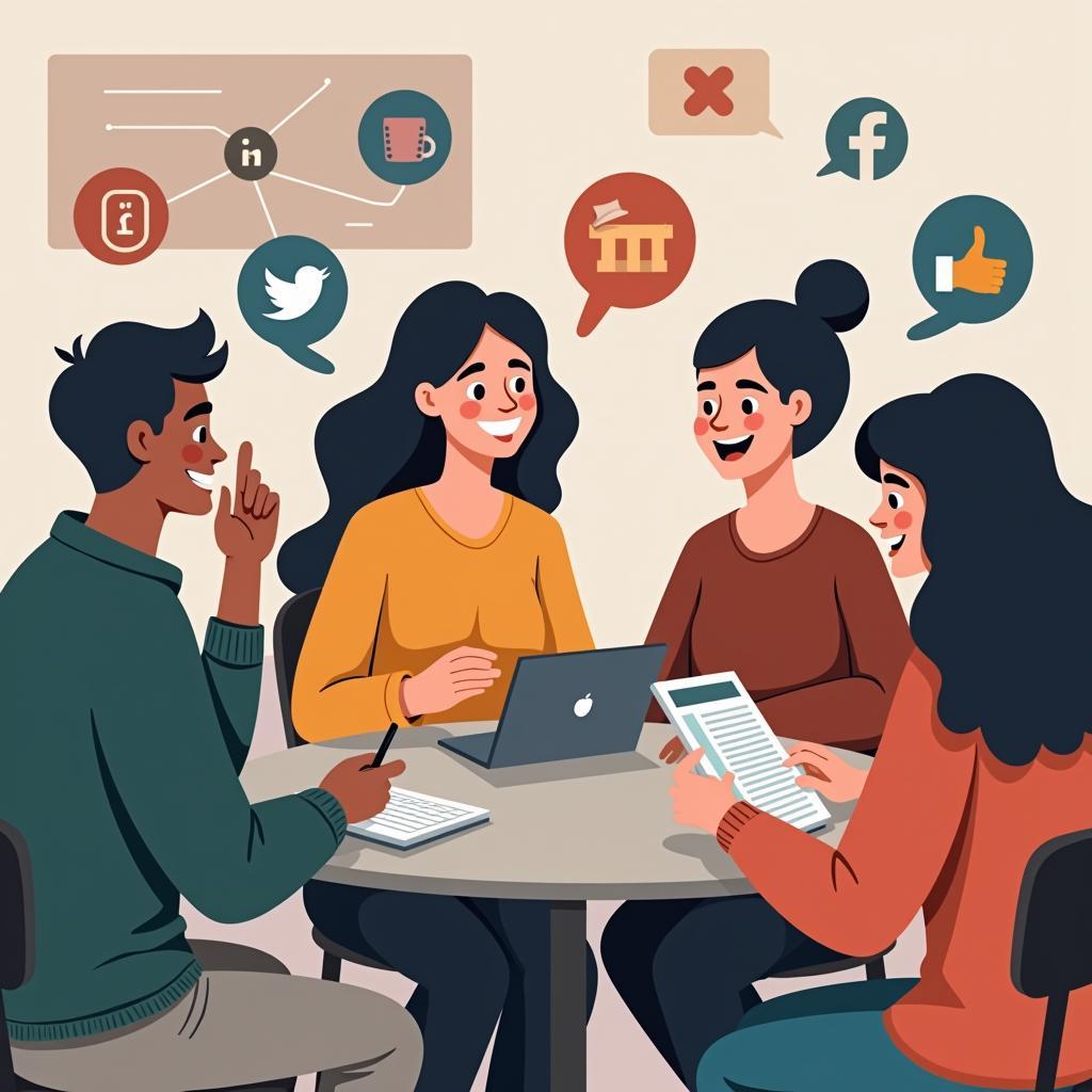 People maintaining healthy balance between digital and face-to-face communication