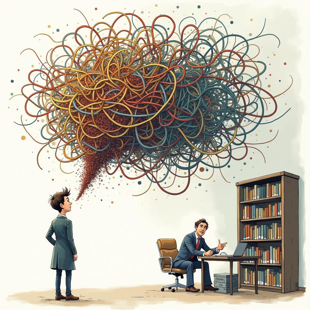 Visual representation of challenges in interdisciplinary studies, such as curriculum complexity and resource allocation.