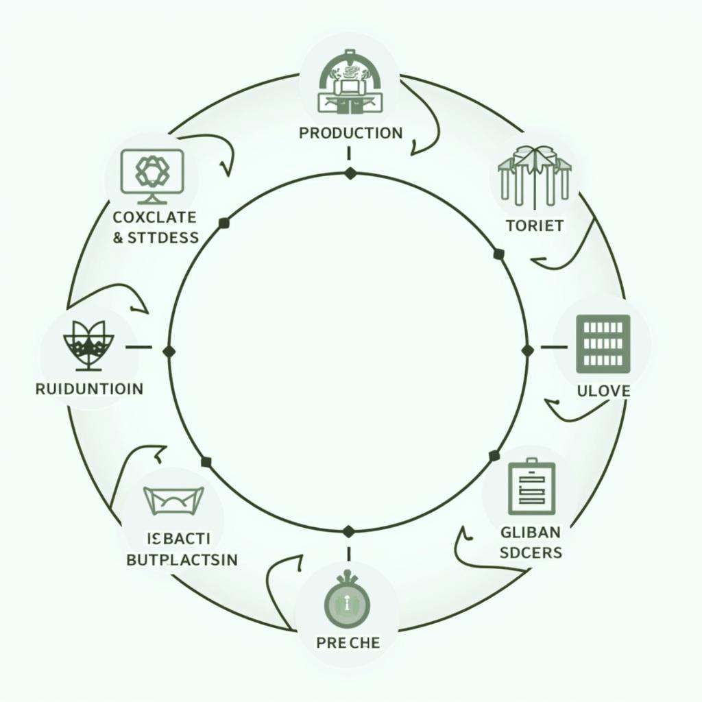 Infographic of circular economy model integrated with blockchain technology for transparent material supply chain tracking.