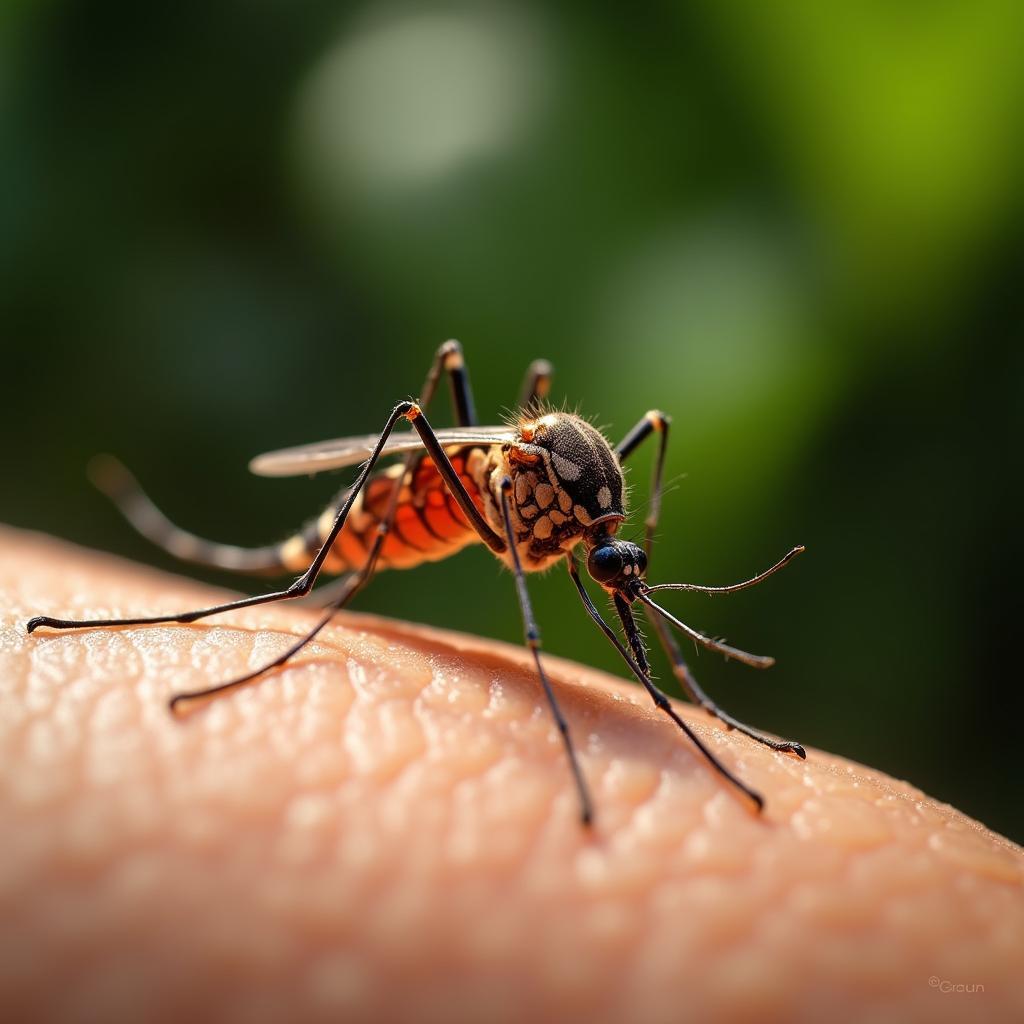 Mosquito as a disease vector highlighting increased infectious disease risks like malaria and dengue from climate change.