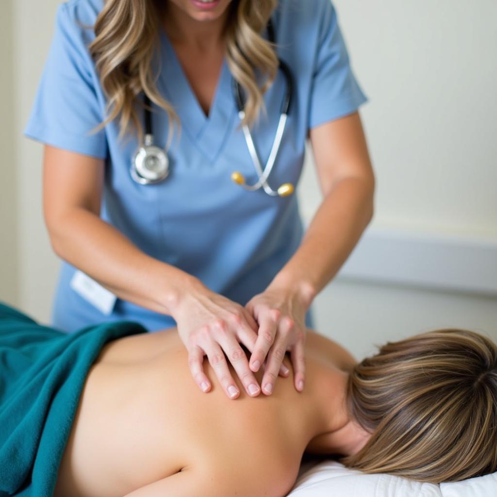 Clinical massage therapy in hospital rehabilitation program, integral to patient recovery and integrative medicine approach.