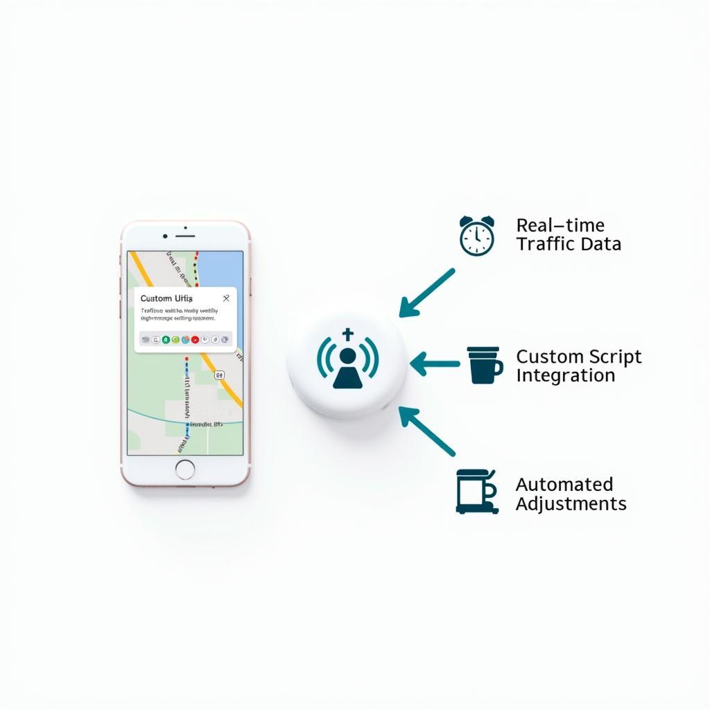 Creative tech solution integrating traffic app with smart home devices for automated commute management.