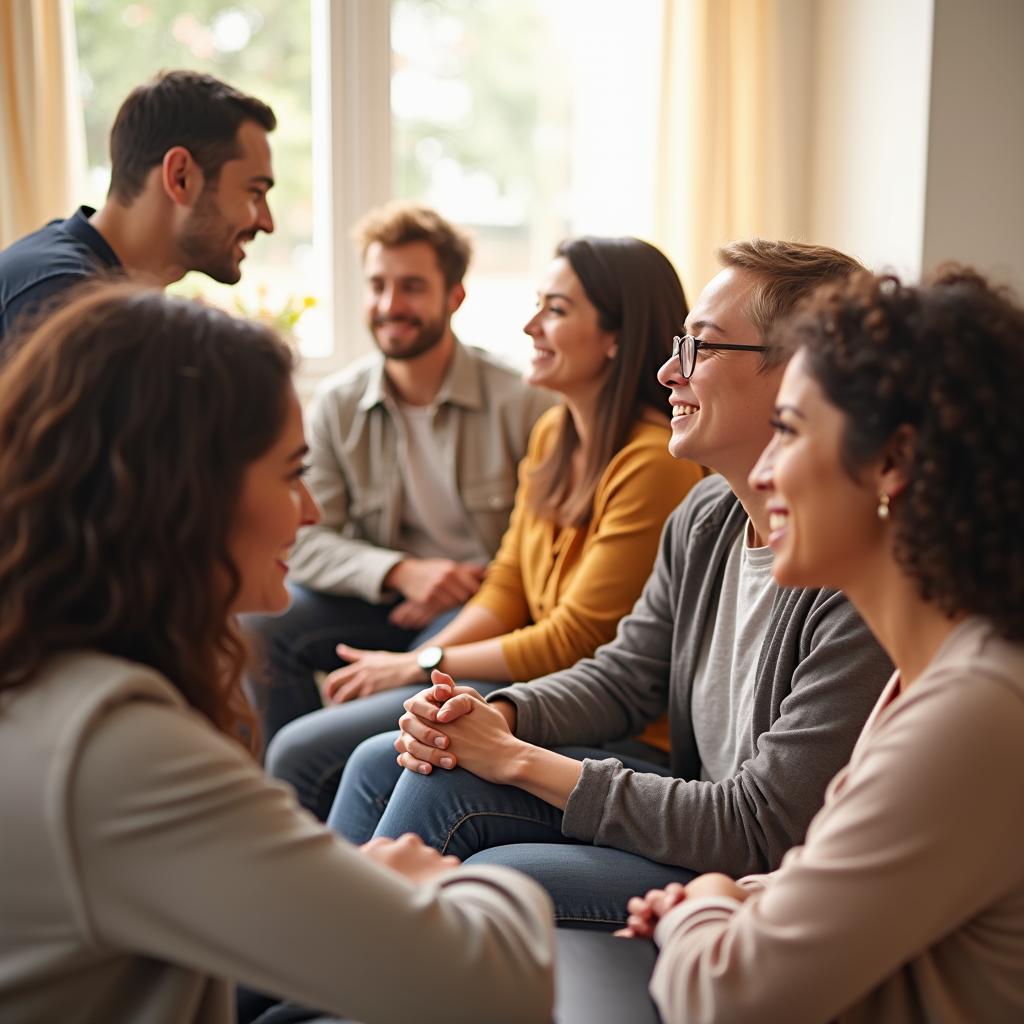Accessible mental health support services showing diverse individuals in therapy and group programs fostering hope.