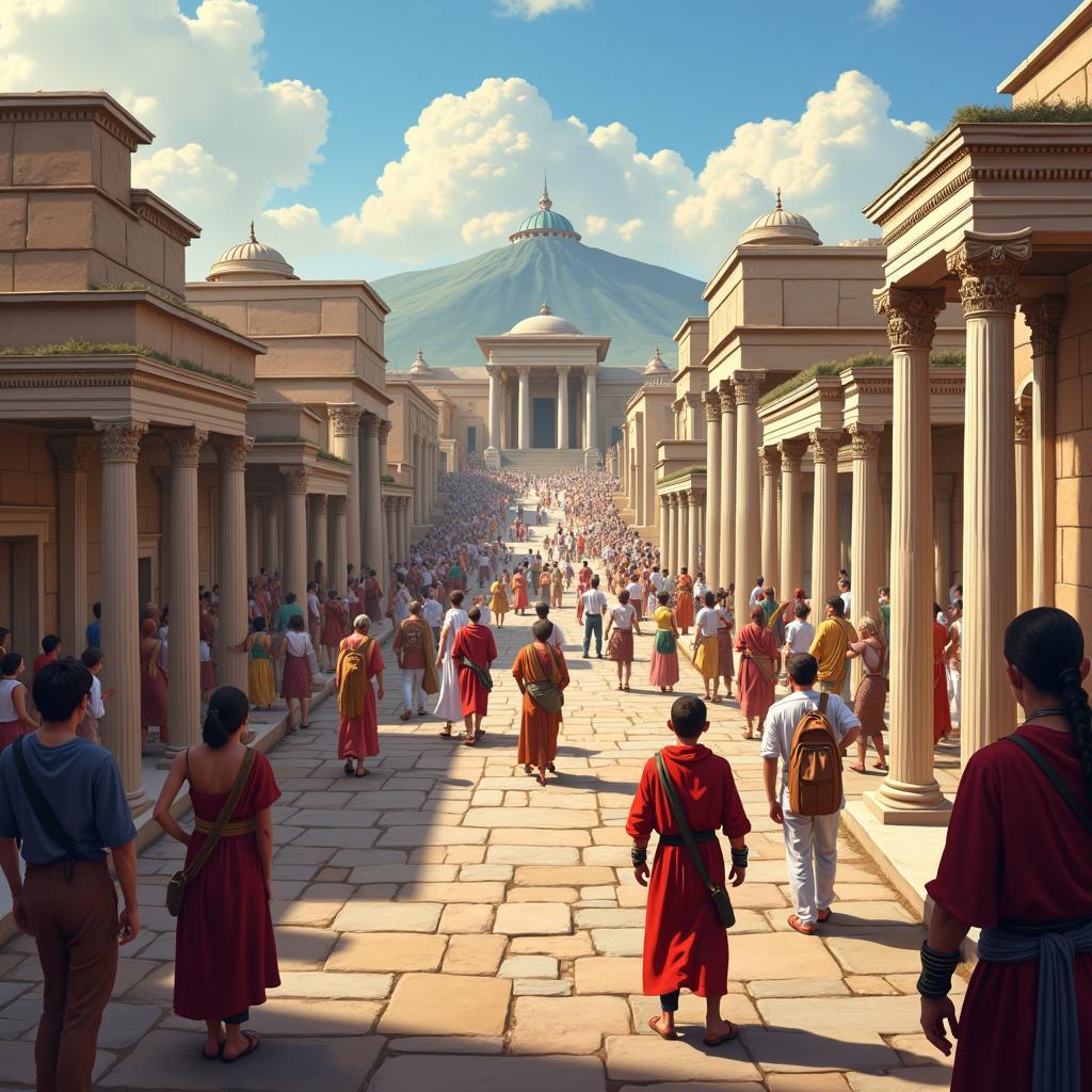 Ancient Rome educational video game: interactive elements, accurate visuals enhance cultural history learning experience.
