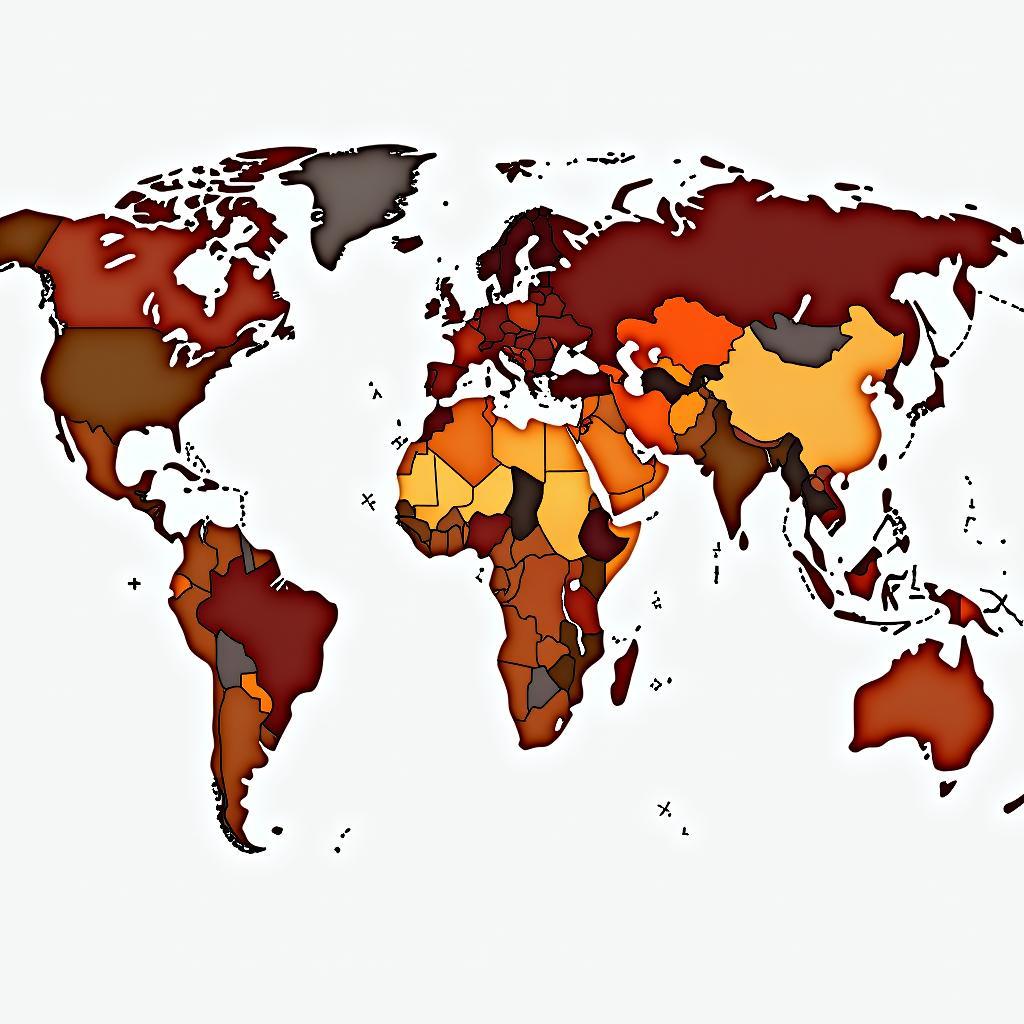 Distribution of endangered languages worldwide showing regions of linguistic diversity