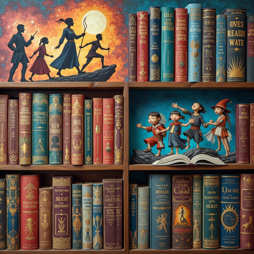 A diverse collection of books showcasing evolving literary tastes, from fiction and fantasy to non-fiction and complex literary novels.