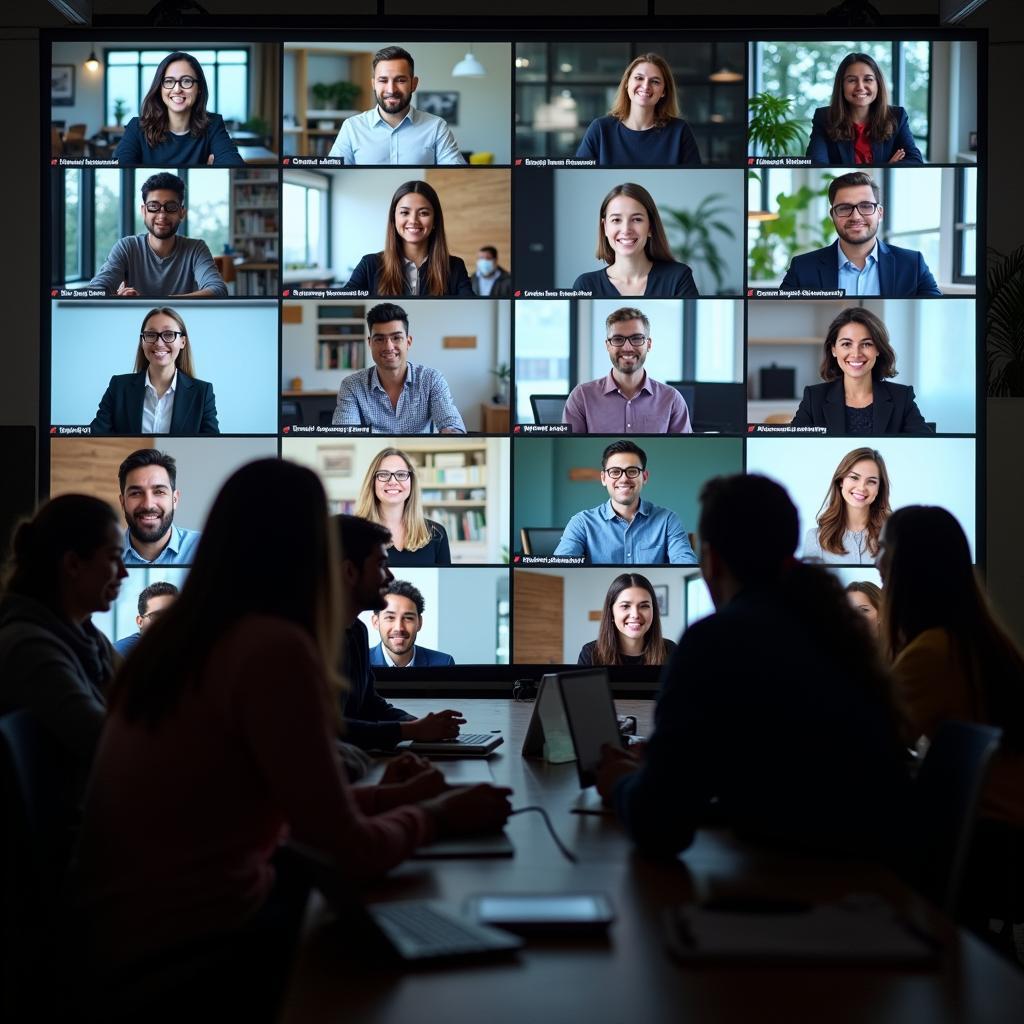 Diverse students collaborating online, showcasing university preparation for global workforce via tech-enhanced education.