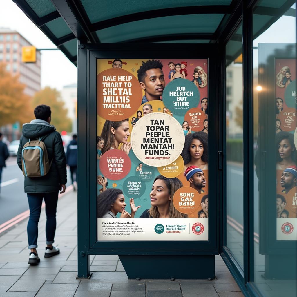 Government-funded mental health awareness campaign poster promoting help-seeking and reducing stigma