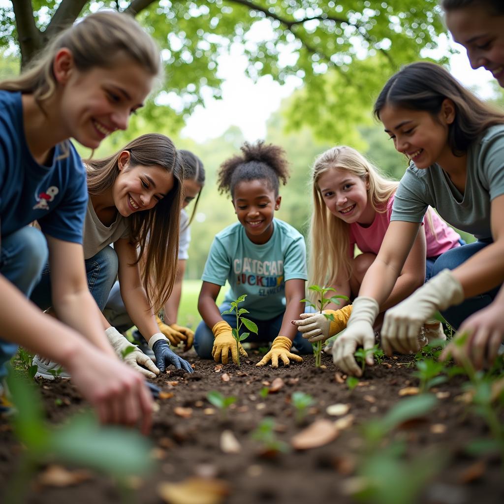 Community members in grassroots environmental initiative, showcasing power of local collective action for conservation impact.