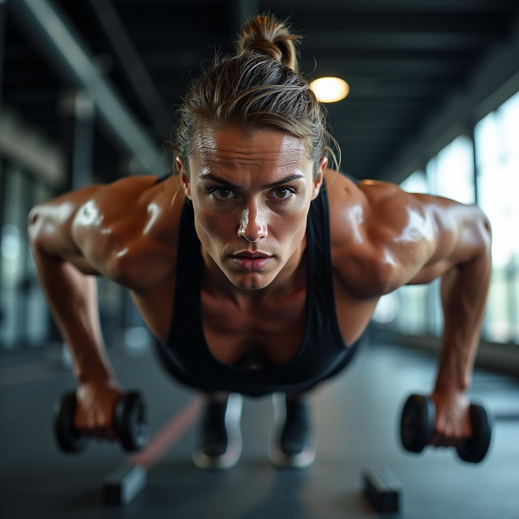 Individual performing a high-intensity interval training (HIIT) exercise, emphasizing anaerobic endurance benefits