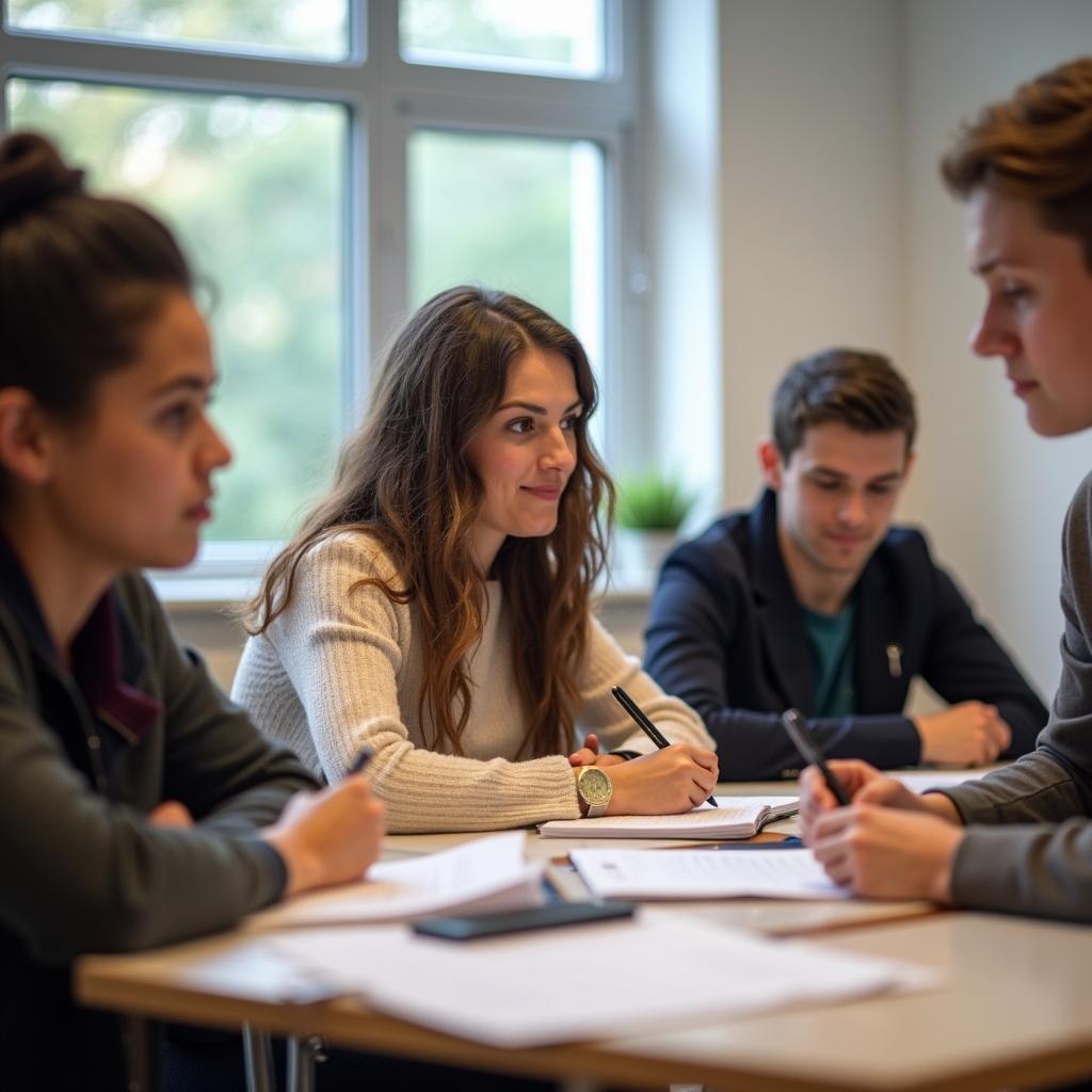 IELTS students practicing essay writing on personal goals and success