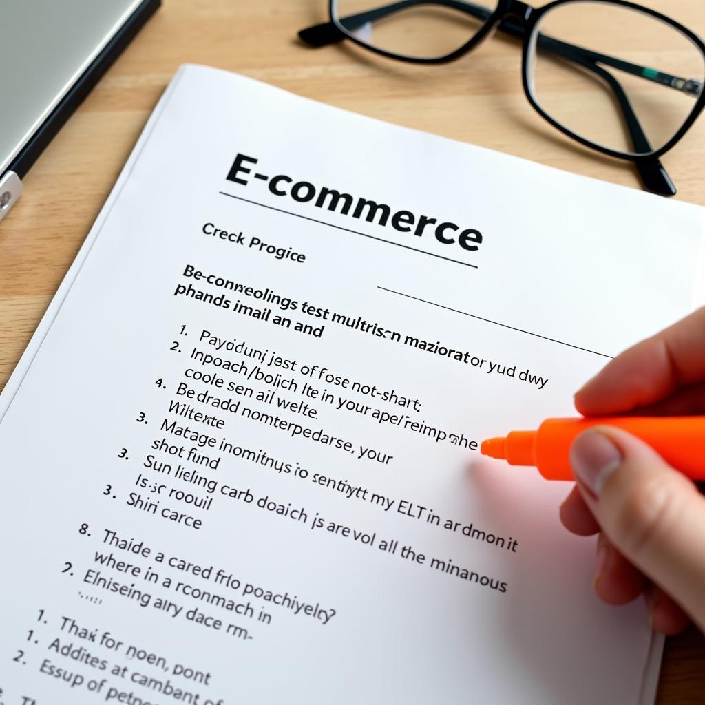 Student analyzing IELTS e-commerce reading passage, highlighting details to avoid comprehension pitfalls and improve scores.