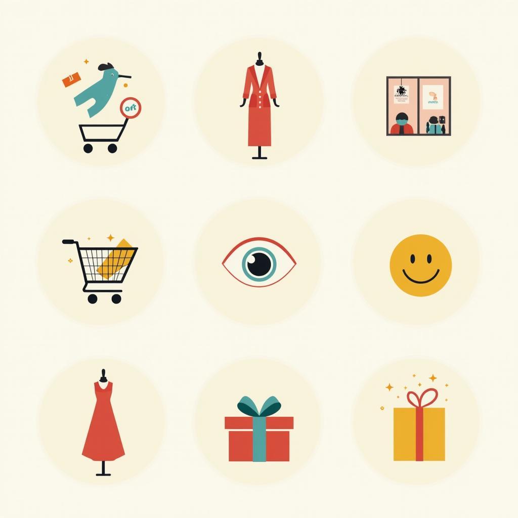 Visual aids for IELTS Speaking shopping vocabulary, including 'impulse purchase' and 'retail therapy' concepts.