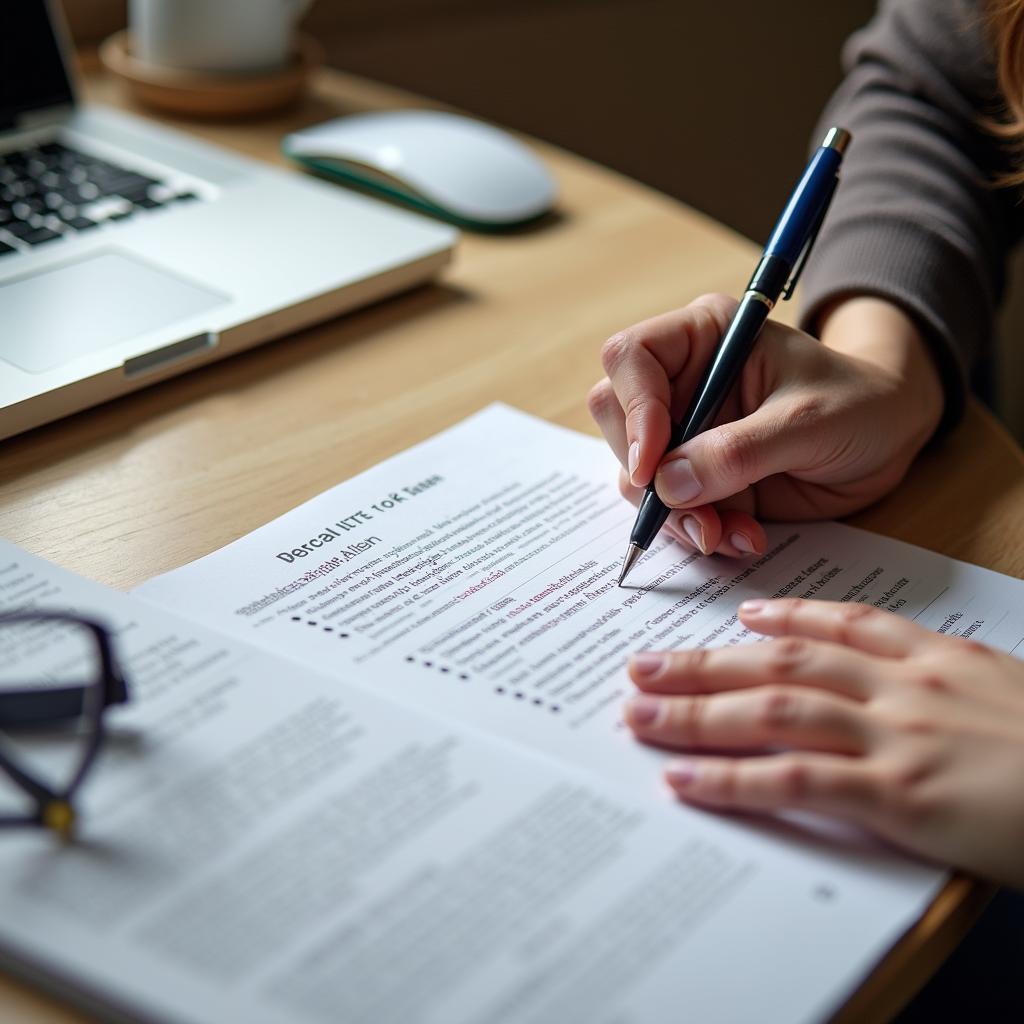 IELTS student focused on essay writing preparation, considering mental health topic structure and vocabulary.