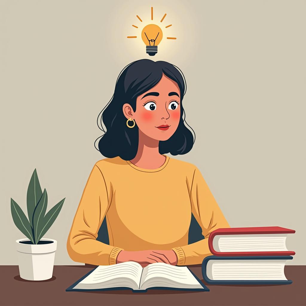 IELTS student Sarah confident in peak mental condition for exam after successful preparation.