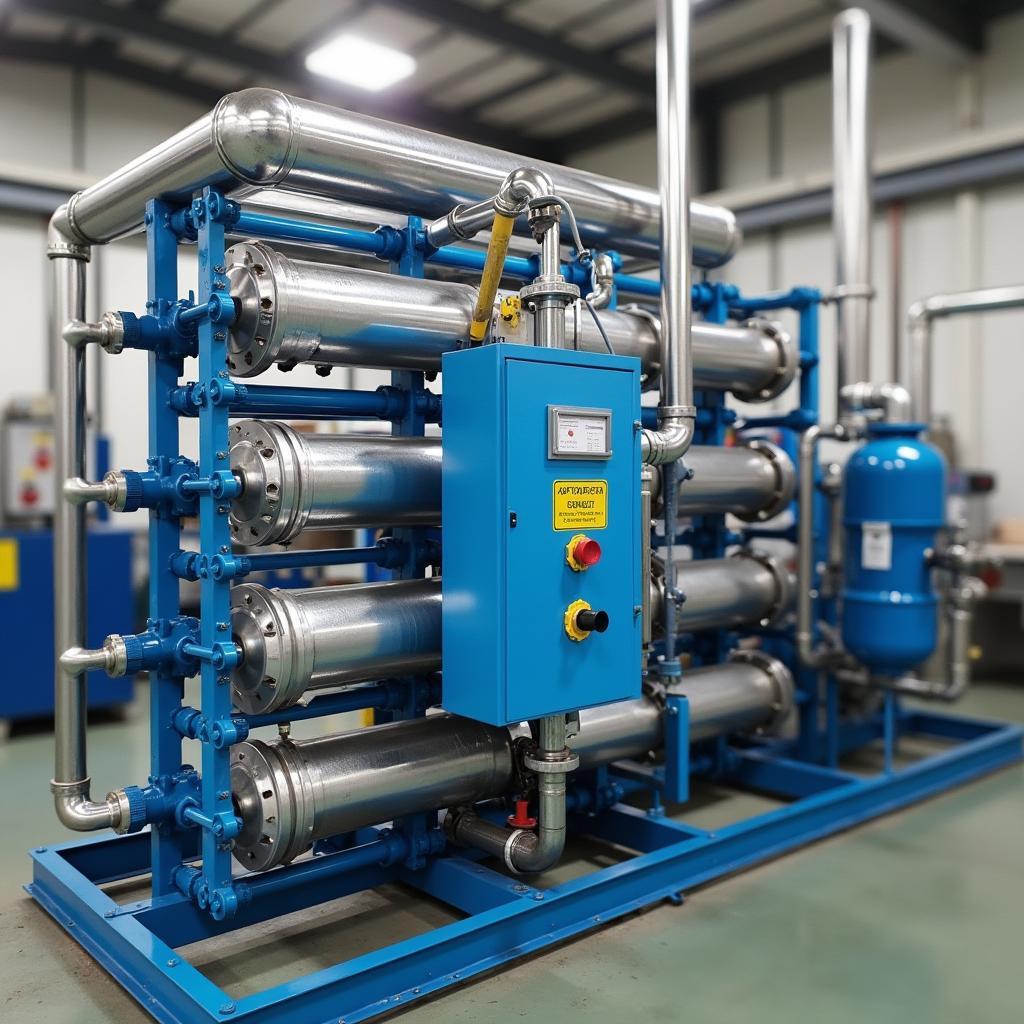 Industrial facility's zero liquid discharge system for advanced water recycling and complete wastewater reuse.