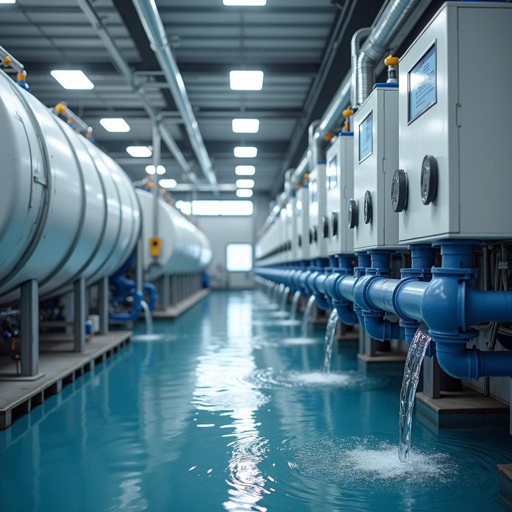 Innovative industrial water treatment plant showcasing advanced filtration systems for water conservation and reuse.