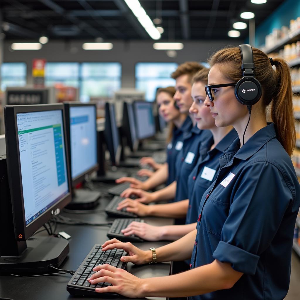 Retail workers learning to operate automated systems
