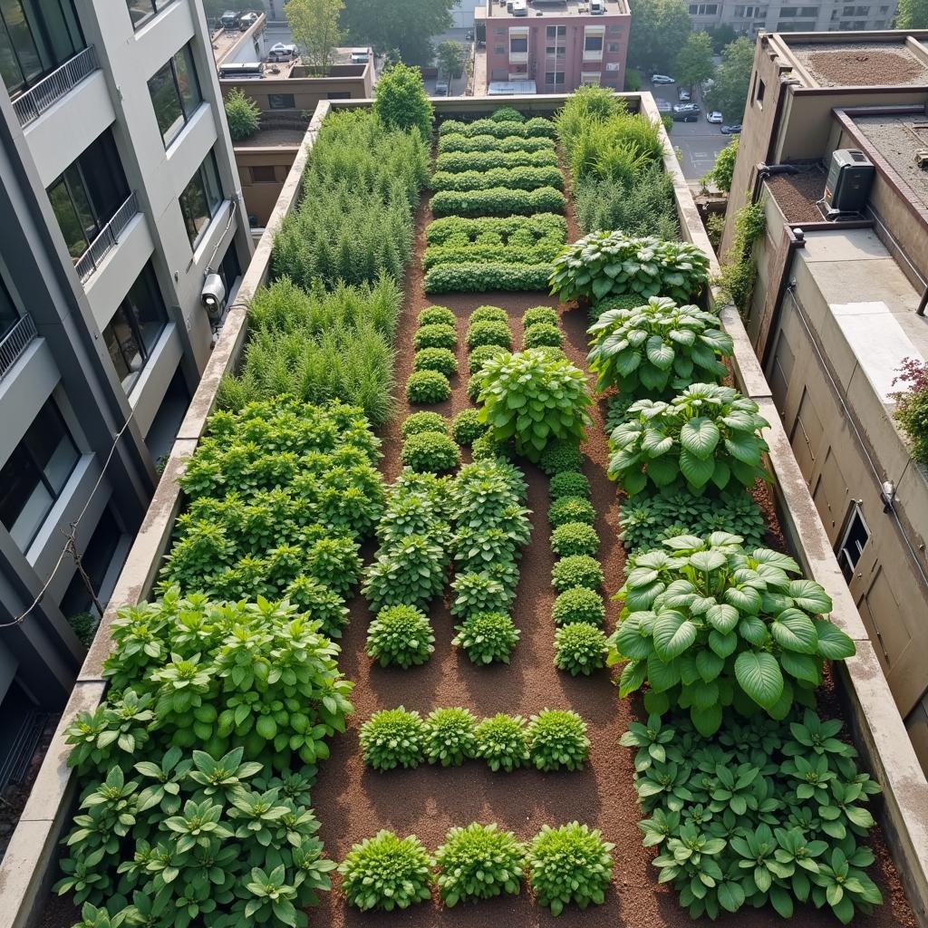 Successful rooftop garden implementation showing urban farming potential
