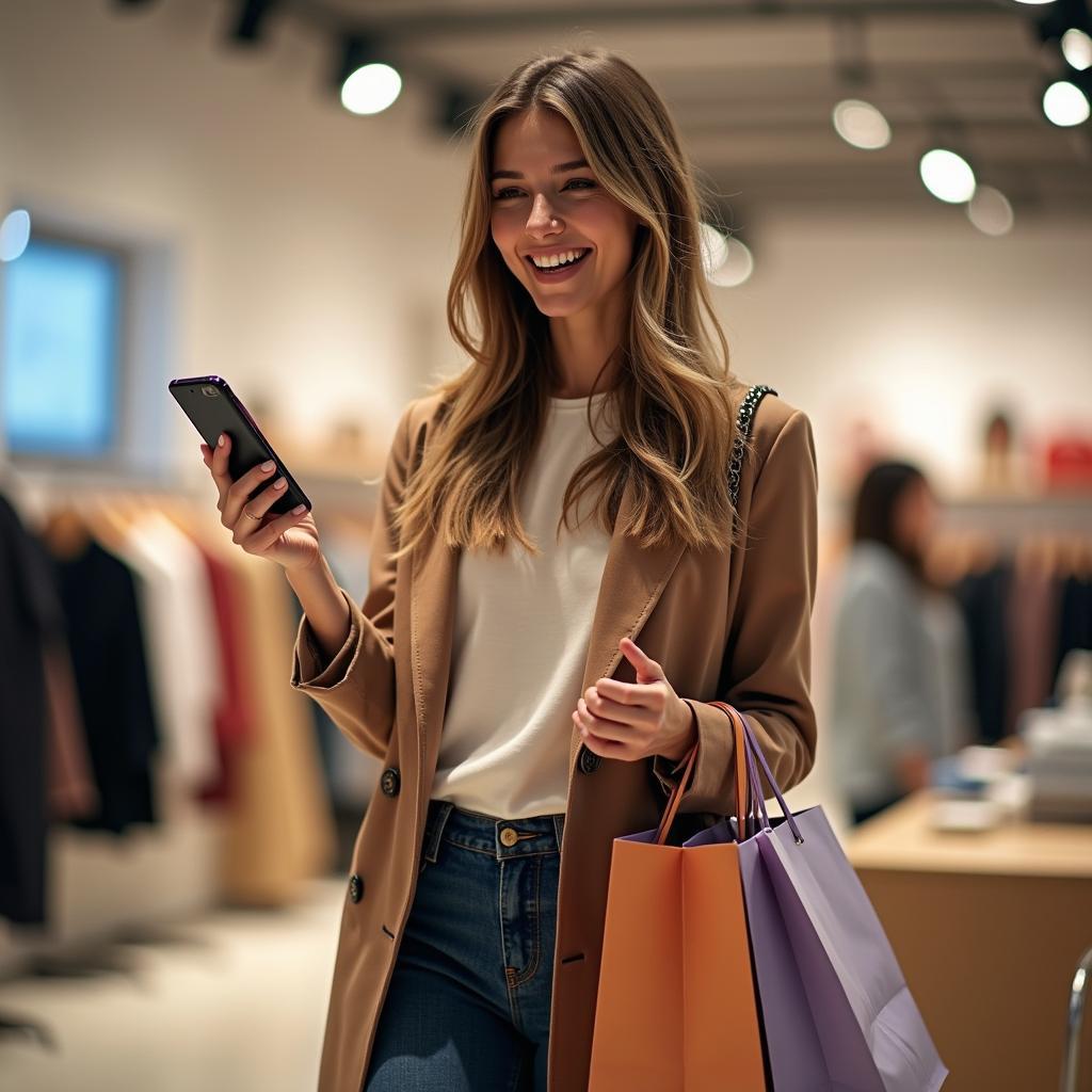 IELTS speaking cue card example: Emma, a savvy bargain hunter, skillfully finds deals on high-end fashion and electronics.