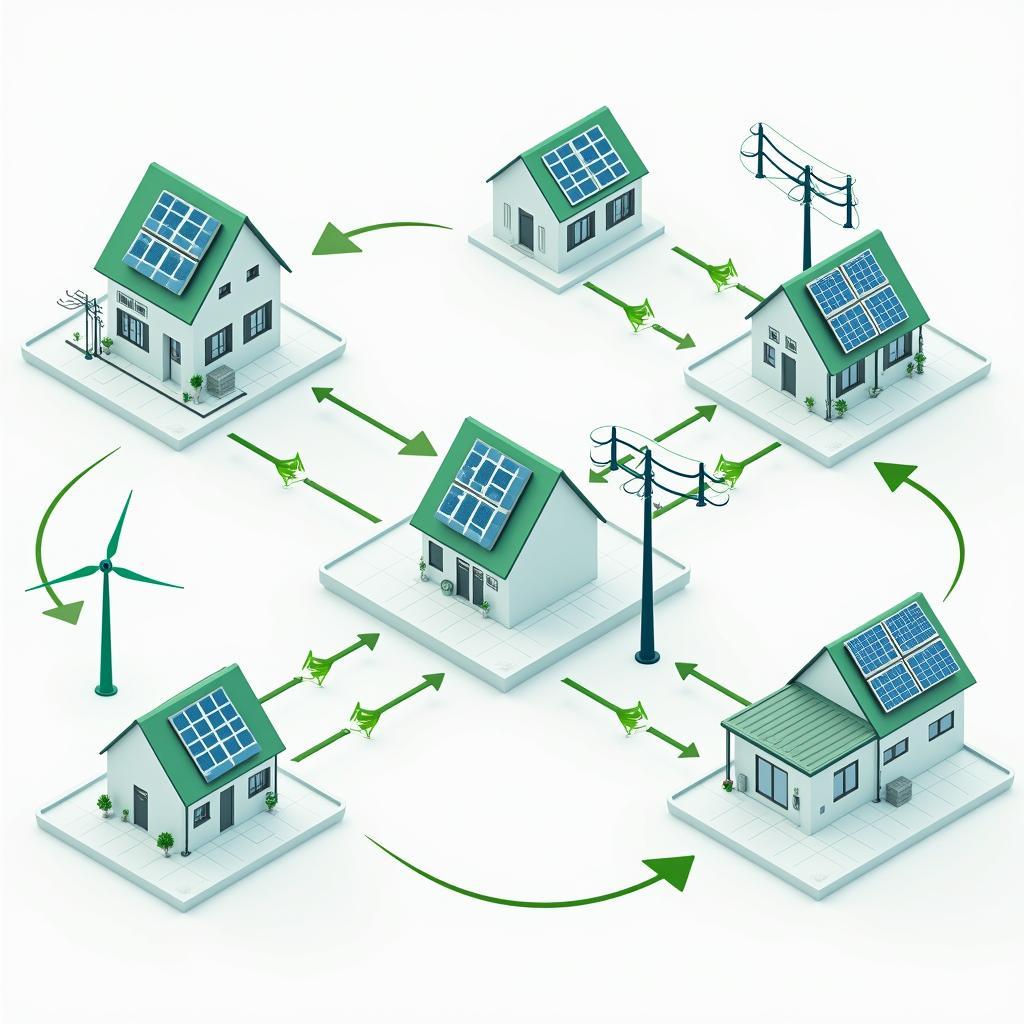 Smart grid enabling integration of distributed energy resources like rooftop solar and community wind turbines with bidirectional power flow